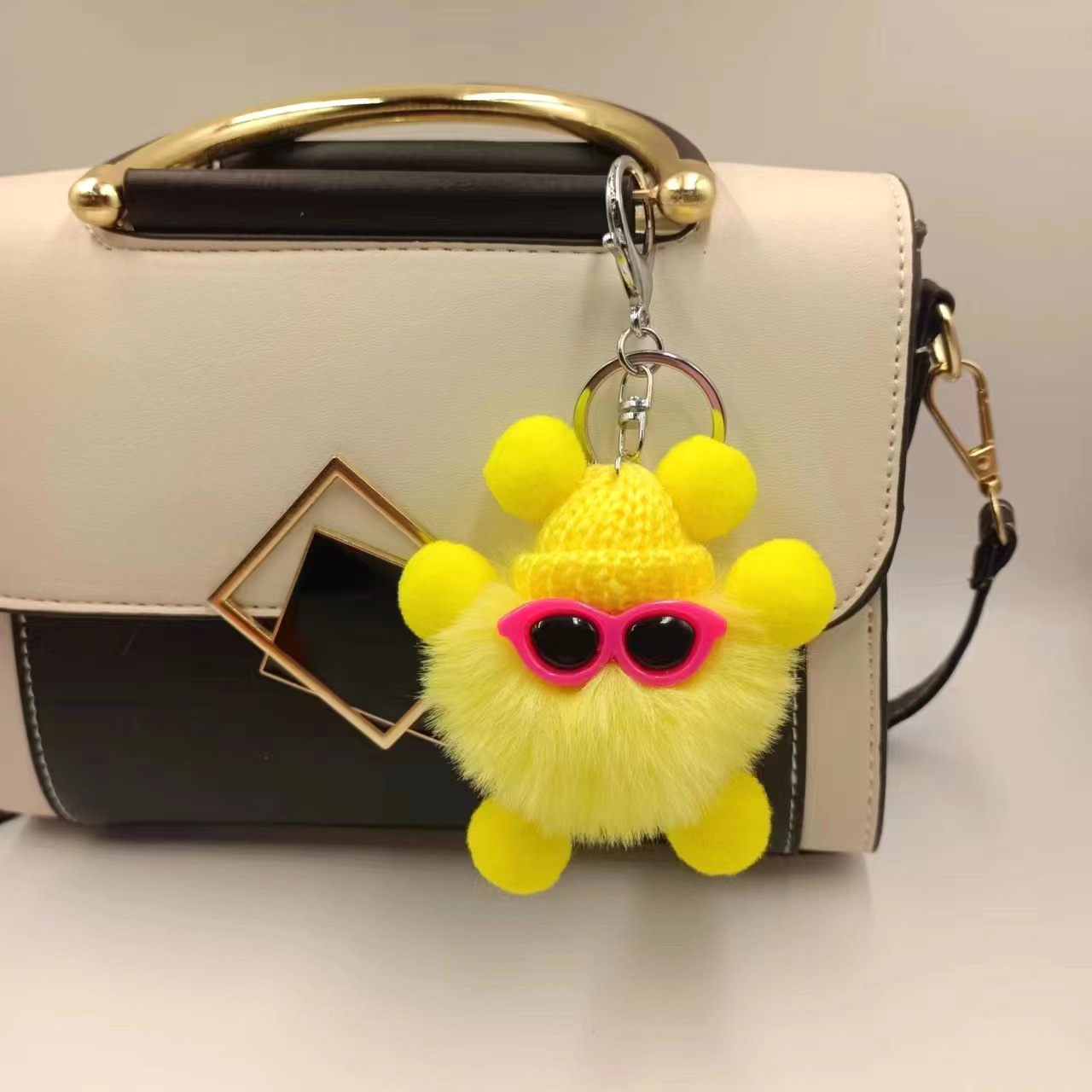 Plush small coal ball pendant cute cartoon plush bag accessories keychain accessories