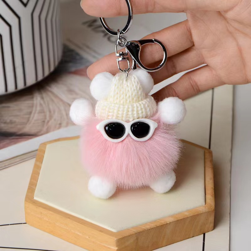 Plush small coal ball pendant cute cartoon plush bag accessories keychain accessories