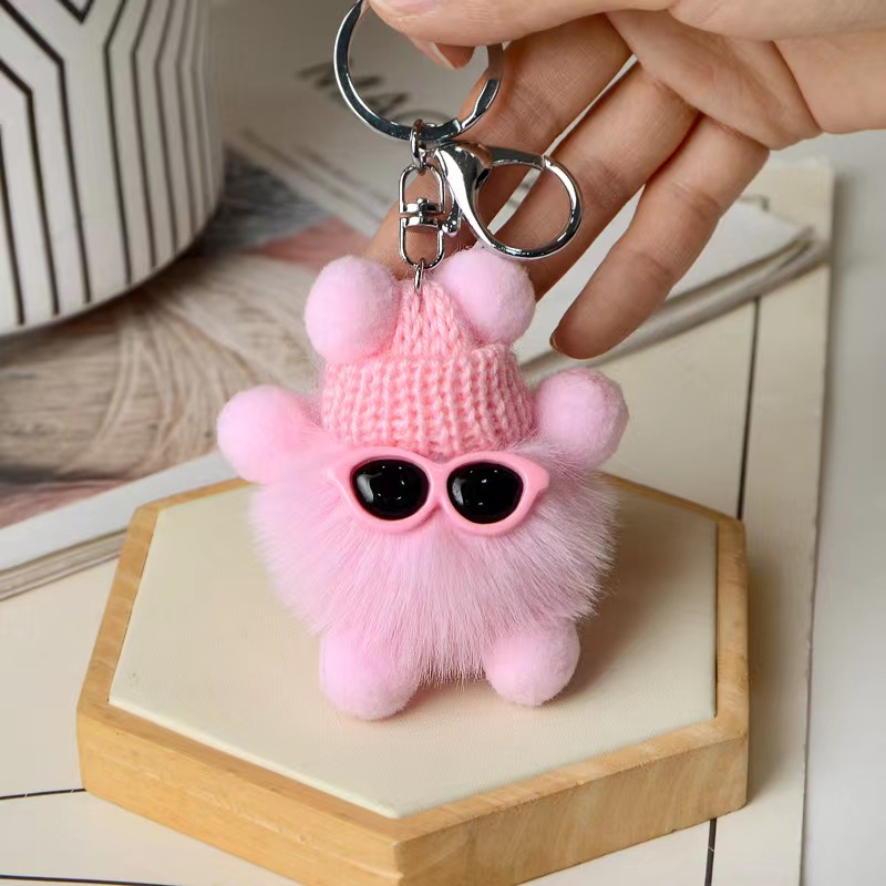 Plush small coal ball pendant cute cartoon plush bag accessories keychain accessories
