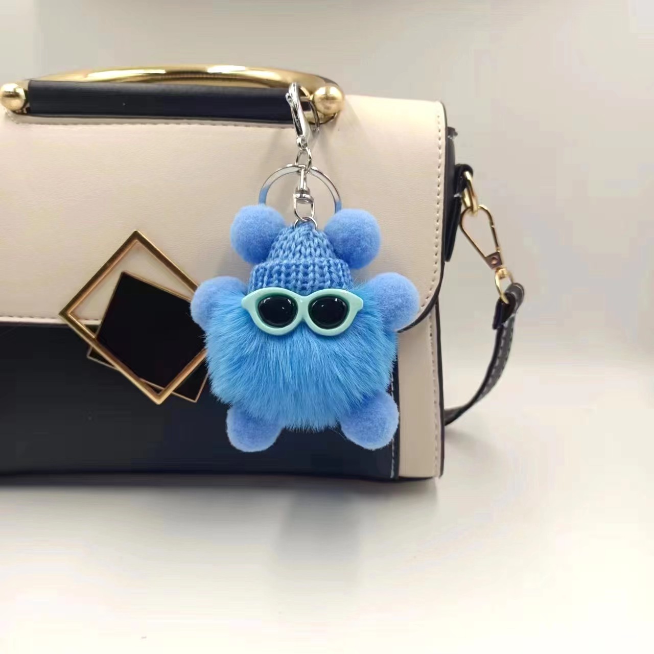 Plush small coal ball pendant cute cartoon plush bag accessories keychain accessories