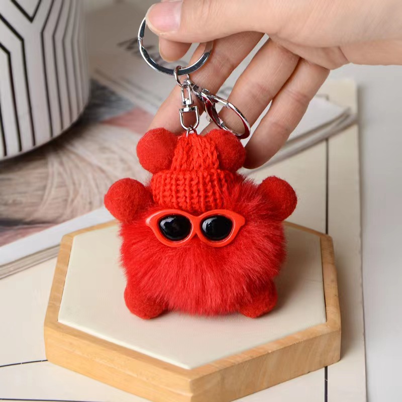 Plush small coal ball pendant cute cartoon plush bag accessories keychain accessories