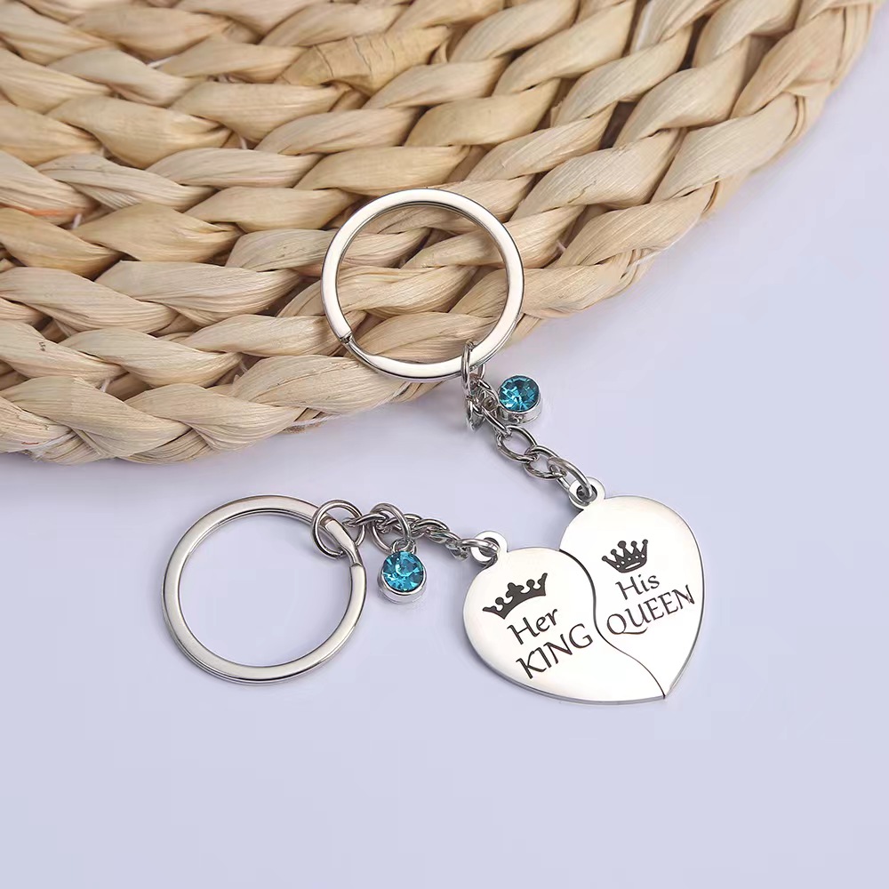 Popular stainless steel heart-shaped creative keychain pendant bag decoration
