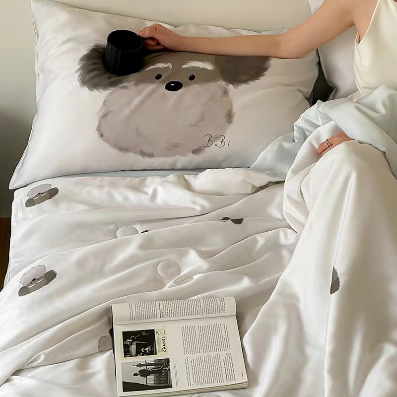 Popular Cartoon Silk Summer Cool Ice Pillow Cover (1 Case)