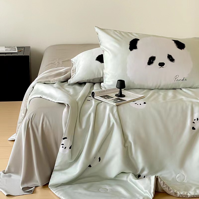 Popular Cartoon Silk Summer Cool Ice Pillow Cover (1 Case)