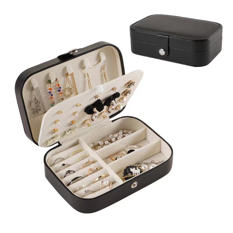 Minimalist PU Jewelry Compartment Storage Box (1 Piece)