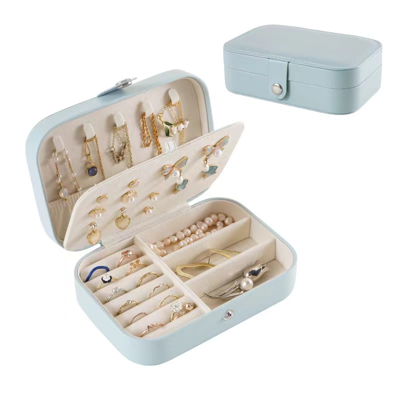 Minimalist PU Jewelry Compartment Storage Box (1 Piece)
