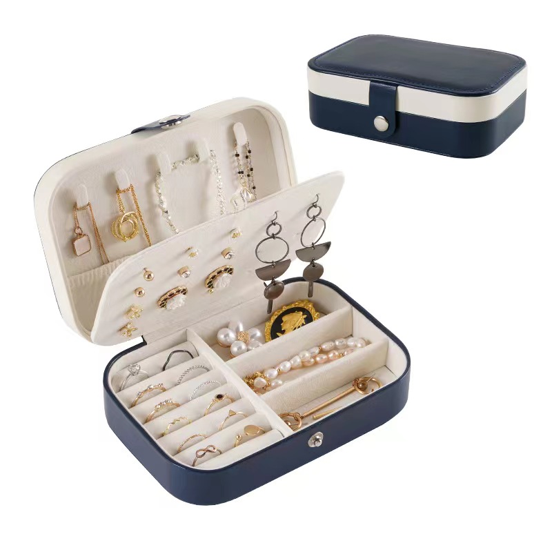 Minimalist PU Jewelry Compartment Storage Box (1 Piece)