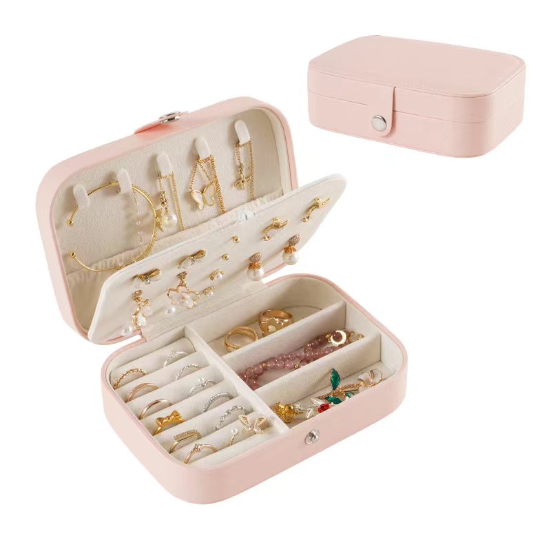 Minimalist PU Jewelry Compartment Storage Box (1 Piece)