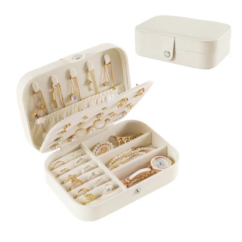 Minimalist PU Jewelry Compartment Storage Box (1 Piece)