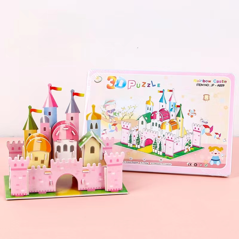 Creative Children's DIY Handmade Cartoon House 3D Puzzle Toy