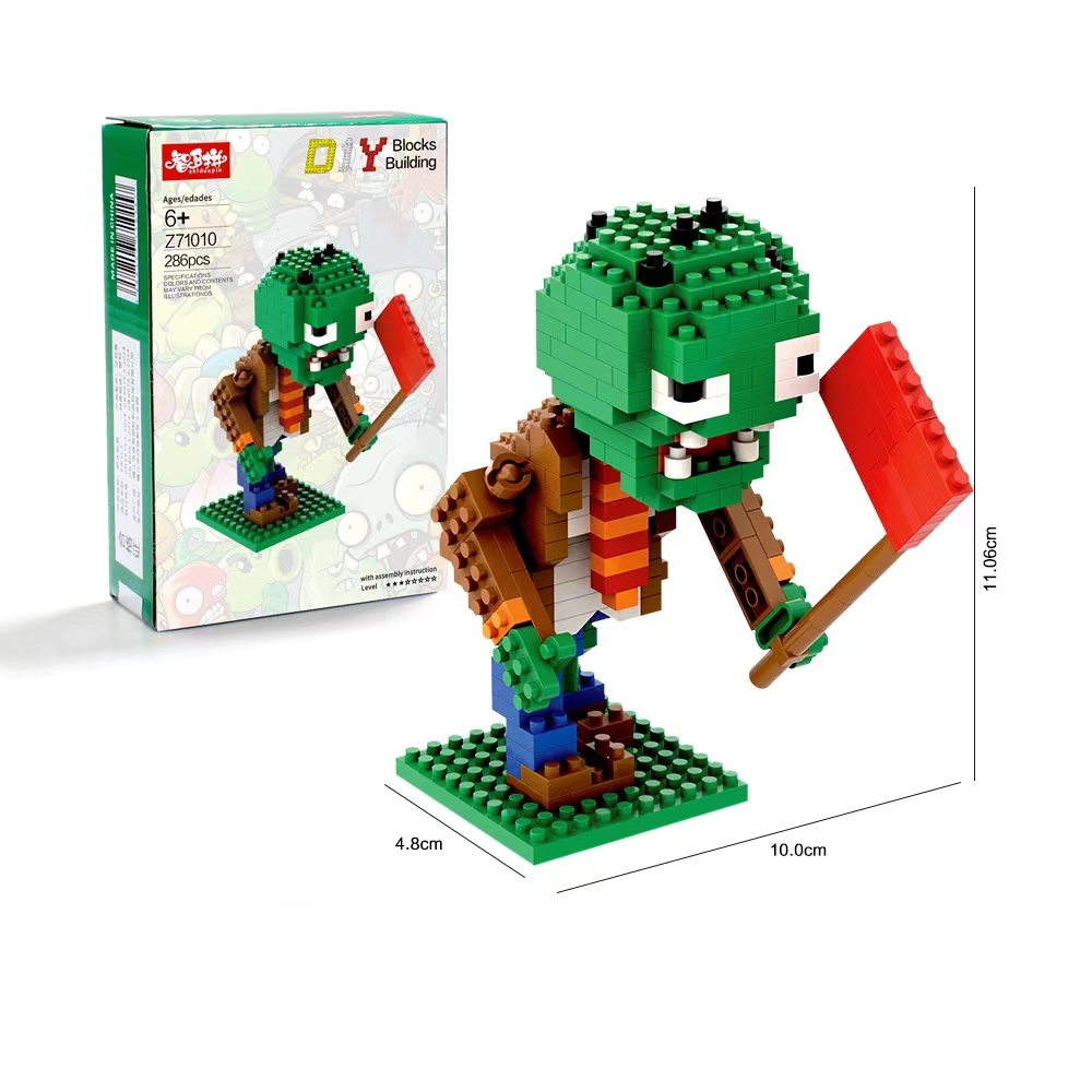3D Puzzle Toy for Small Particle Building Block Game Plants VS. Zombies
