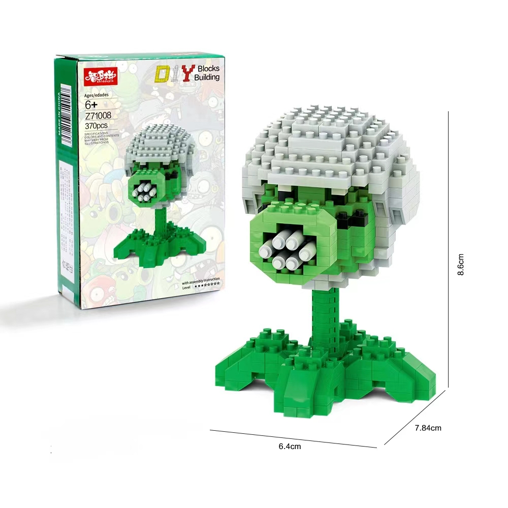 3D Puzzle Toy for Small Particle Building Block Game Plants VS. Zombies
