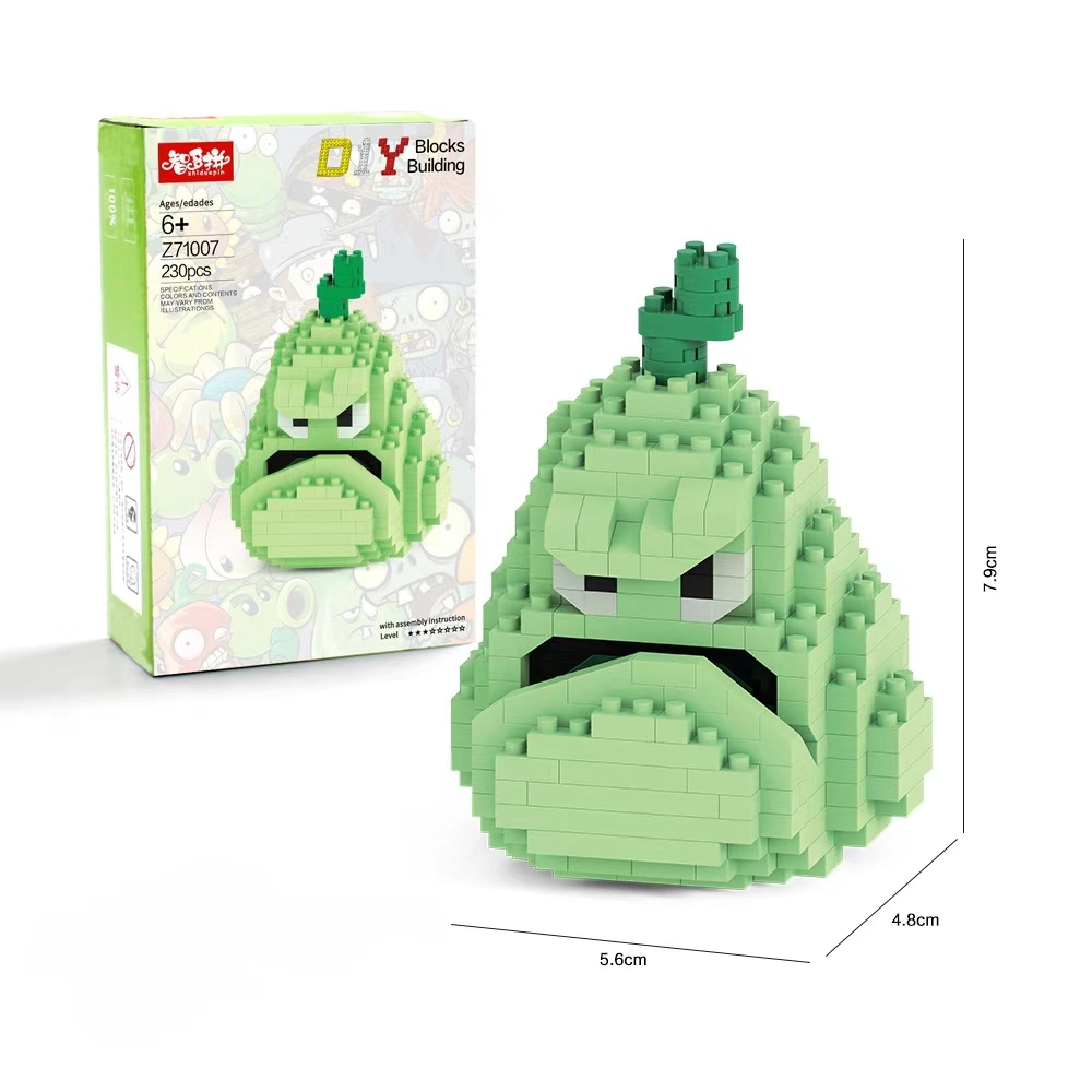 3D Puzzle Toy for Small Particle Building Block Game Plants VS. Zombies