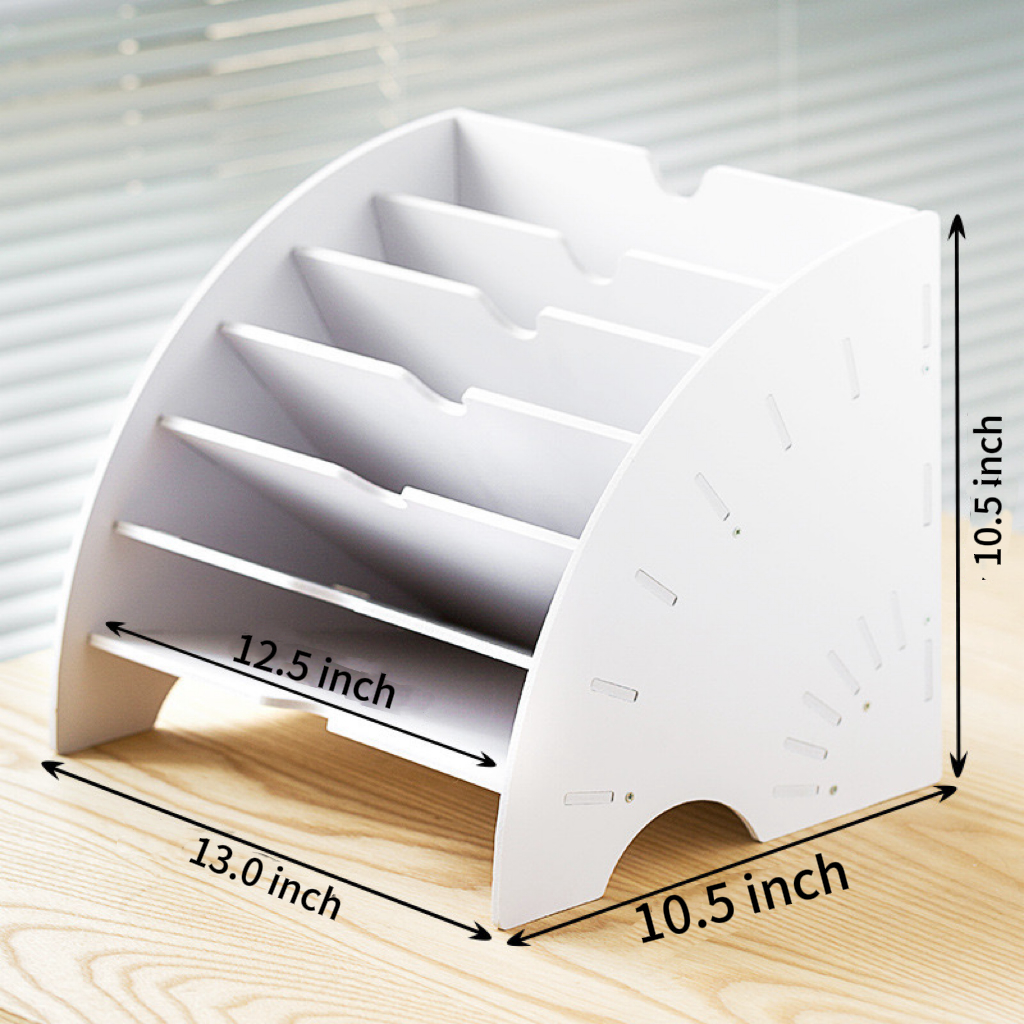 Office Fan Shaped Multi Layer Desktop File Rack Organizer