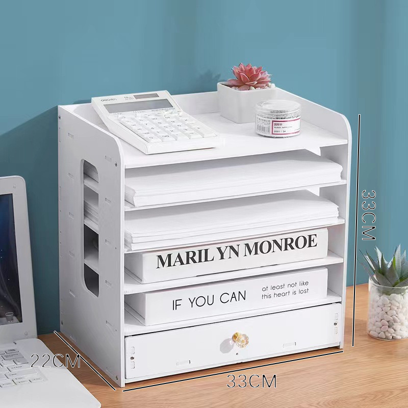 Office Fan Shaped Multi Layer Desktop File Rack Organizer