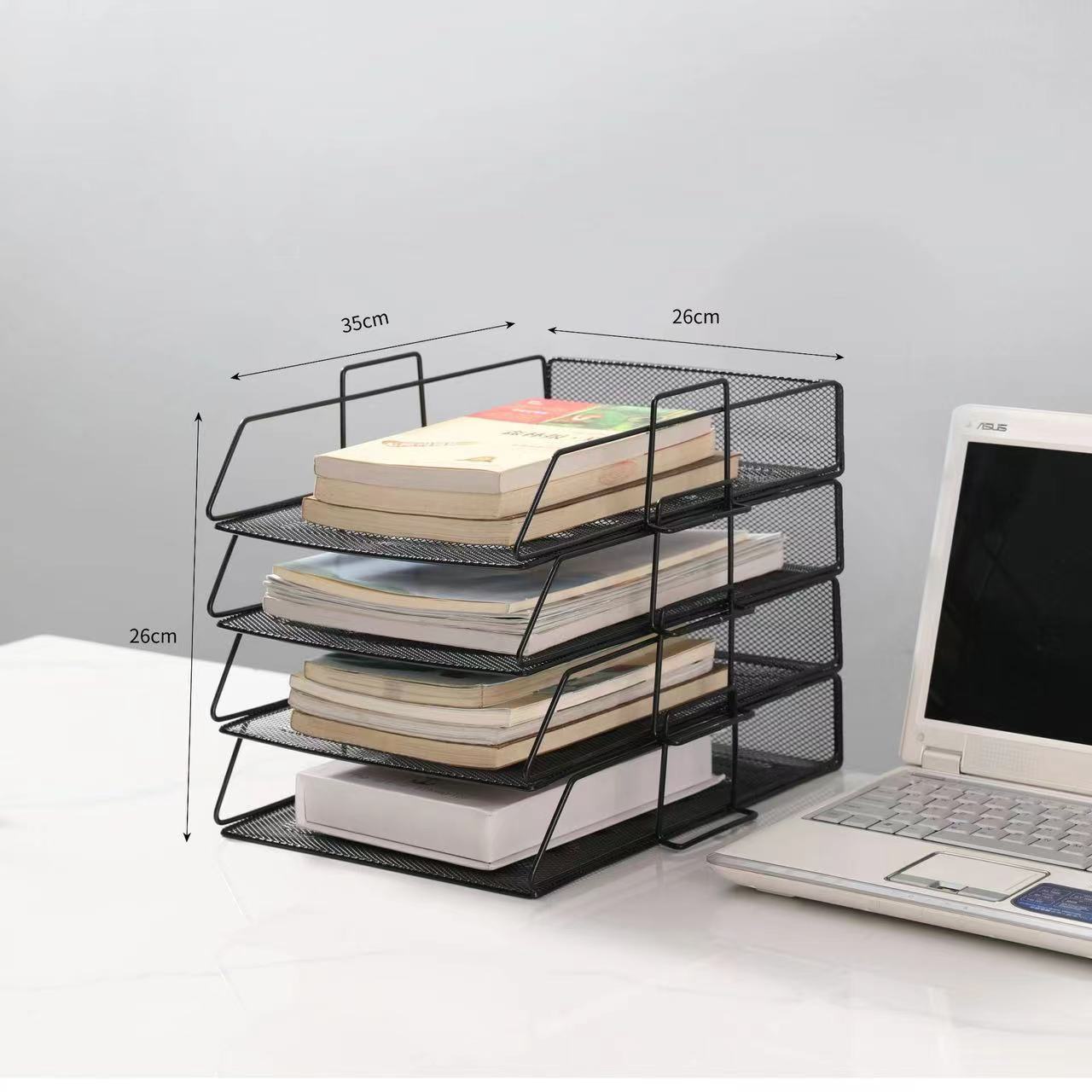 Creative Desktop Office Supplies File Holder Data Rack Multi Level Storage Bookshelf