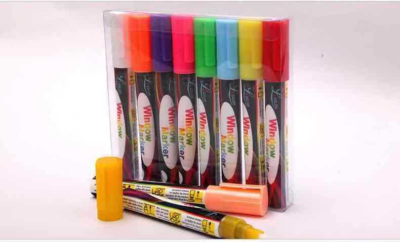 Round Head Slanted Head Fluorescent Pen Colored Marker Pens Set