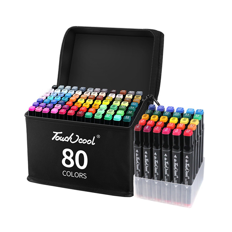 Art Supplies Dual Tip Alcohol Based 80 Colors Marker Pen Art Drawing Set for Sketching