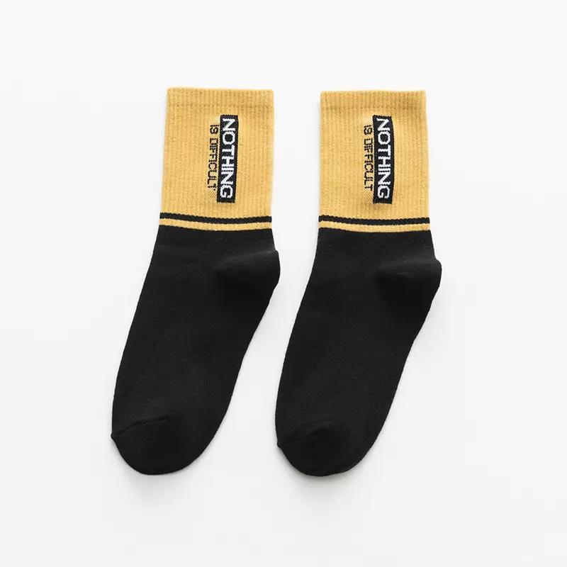 Cotton Crew Socks Athletic Plain Sporty Men Socks