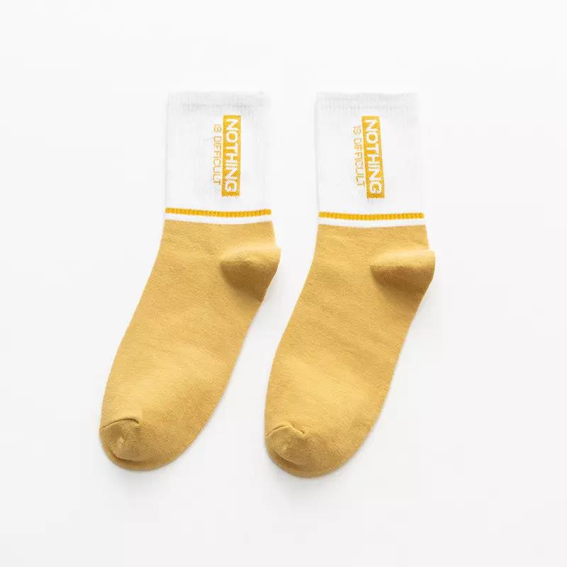Cotton Crew Socks Athletic Plain Sporty Men Socks