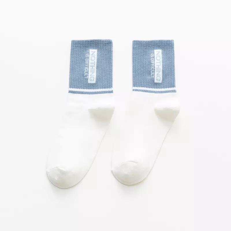 Cotton Crew Socks Athletic Plain Sporty Men Socks