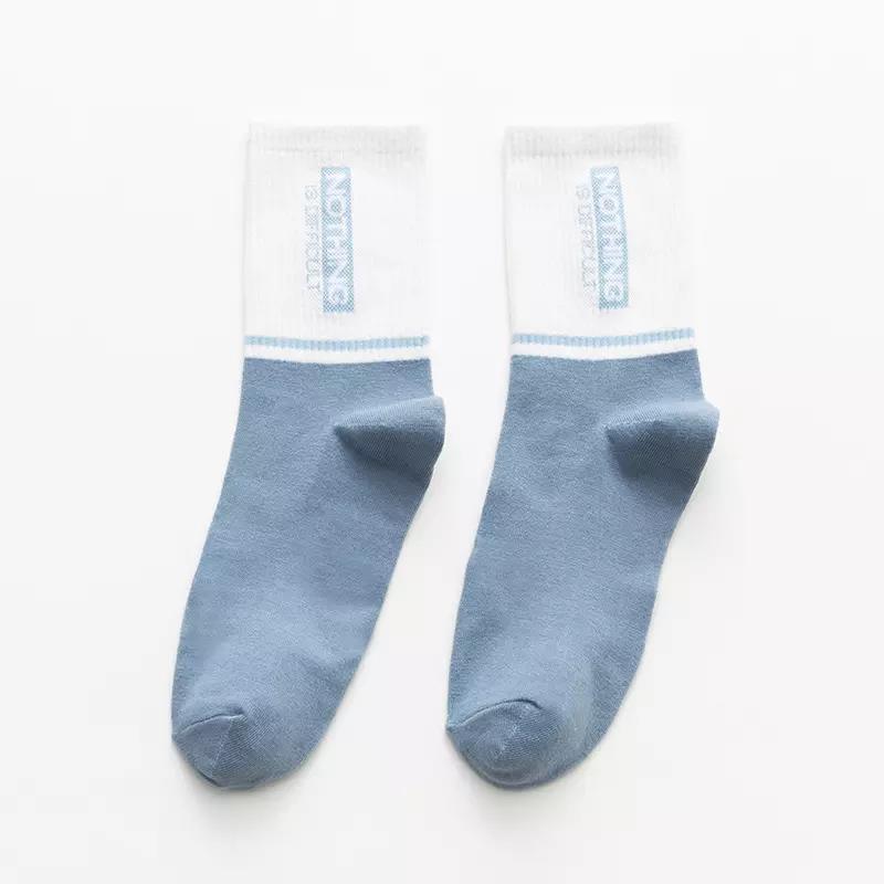 Cotton Crew Socks Athletic Plain Sporty Men Socks