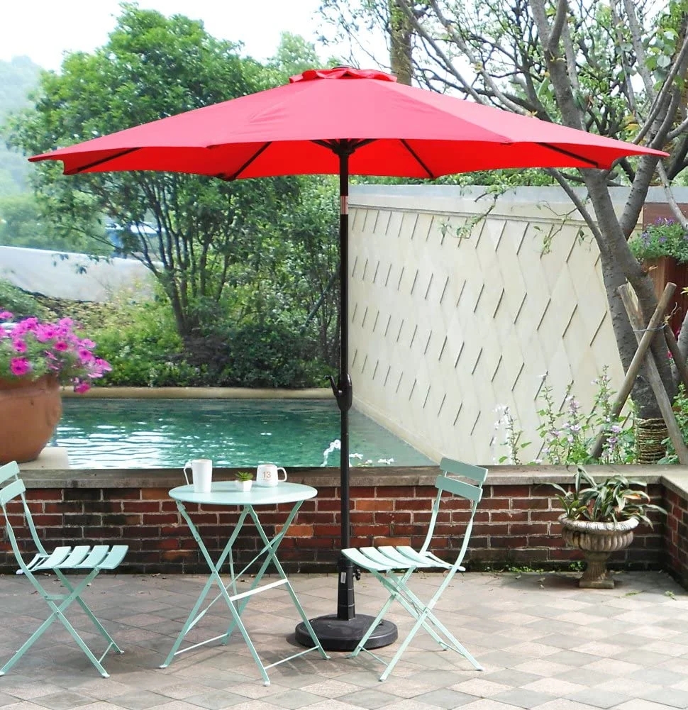 9 feet outdoor terrace tilt market enhanced aluminum umbrella, umbrella can choose 2 kinds of color/pattern