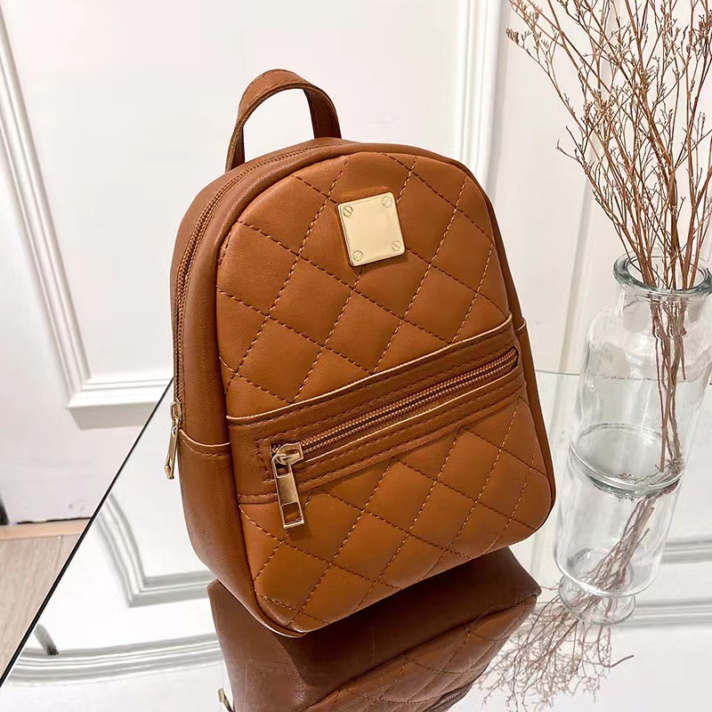 Rhombic Pattern Backpack With Adjustable Strap ,Card Wallet,Mobile Casual Phone Bag,Casual Camera Bag,Square Bag