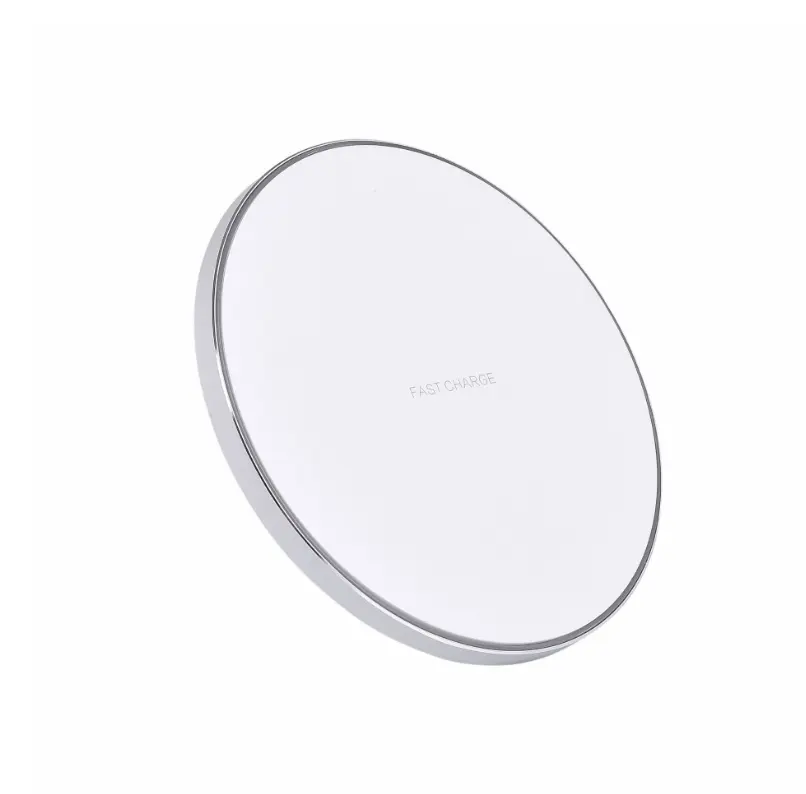 Wireless Charger 10W Ultra-Thin Aluminum Alloy Fast Charging Circular Transmitter Qi Mirror Fast Charging Plate