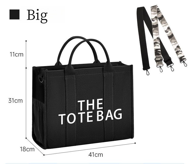 Fashion canvas Tote bag new shoulder back crossbody handbag casual men's and women's anti-splash Tote bag