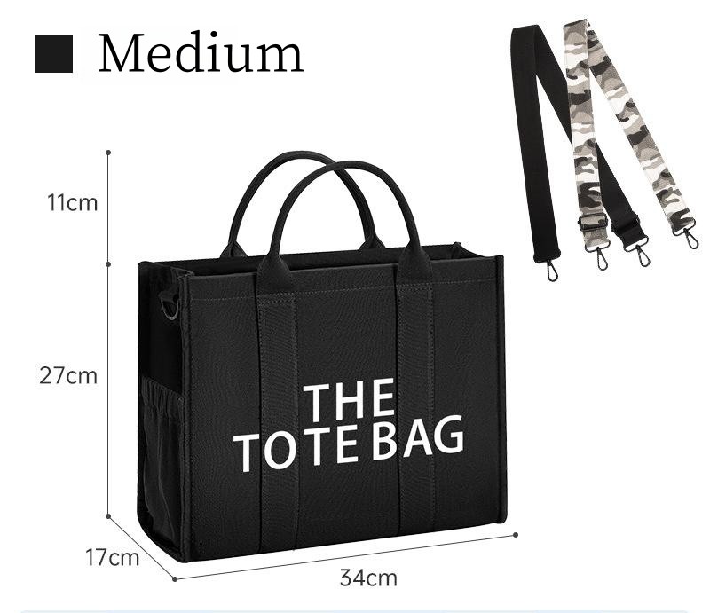 Fashion canvas Tote bag new shoulder back crossbody handbag casual men's and women's anti-splash Tote bag