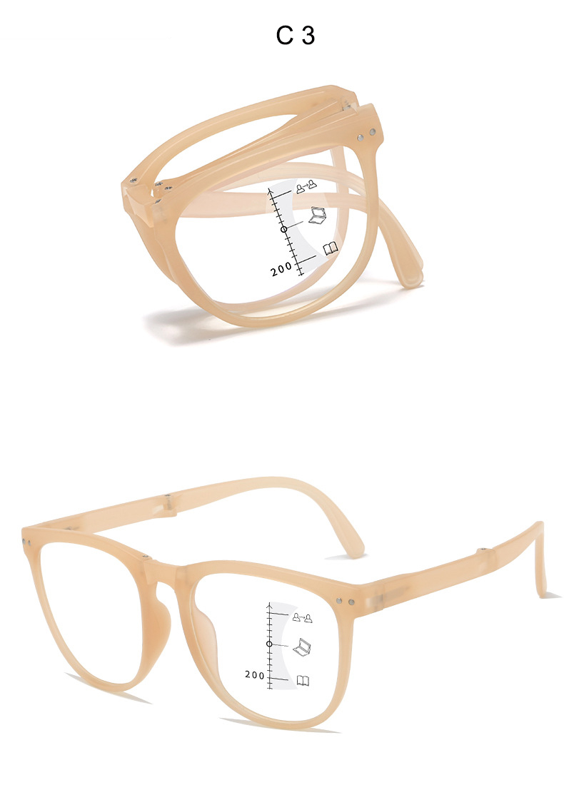 Foldable portable multi-focus anti-blue reading glasses for men and women full frame look far look near reading glasses
