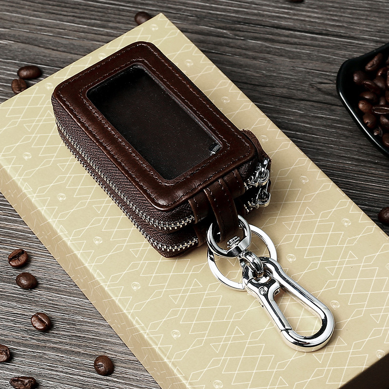 Double layer multi-functional car key case Leather double layer family car key case