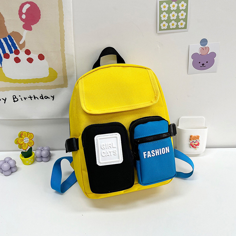 Children's schoolbag ins trend children's backpack personality contrast color fashion girls backpack