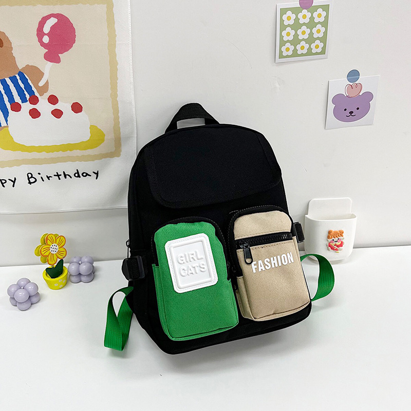 Children's schoolbag ins trend children's backpack personality contrast color fashion girls backpack