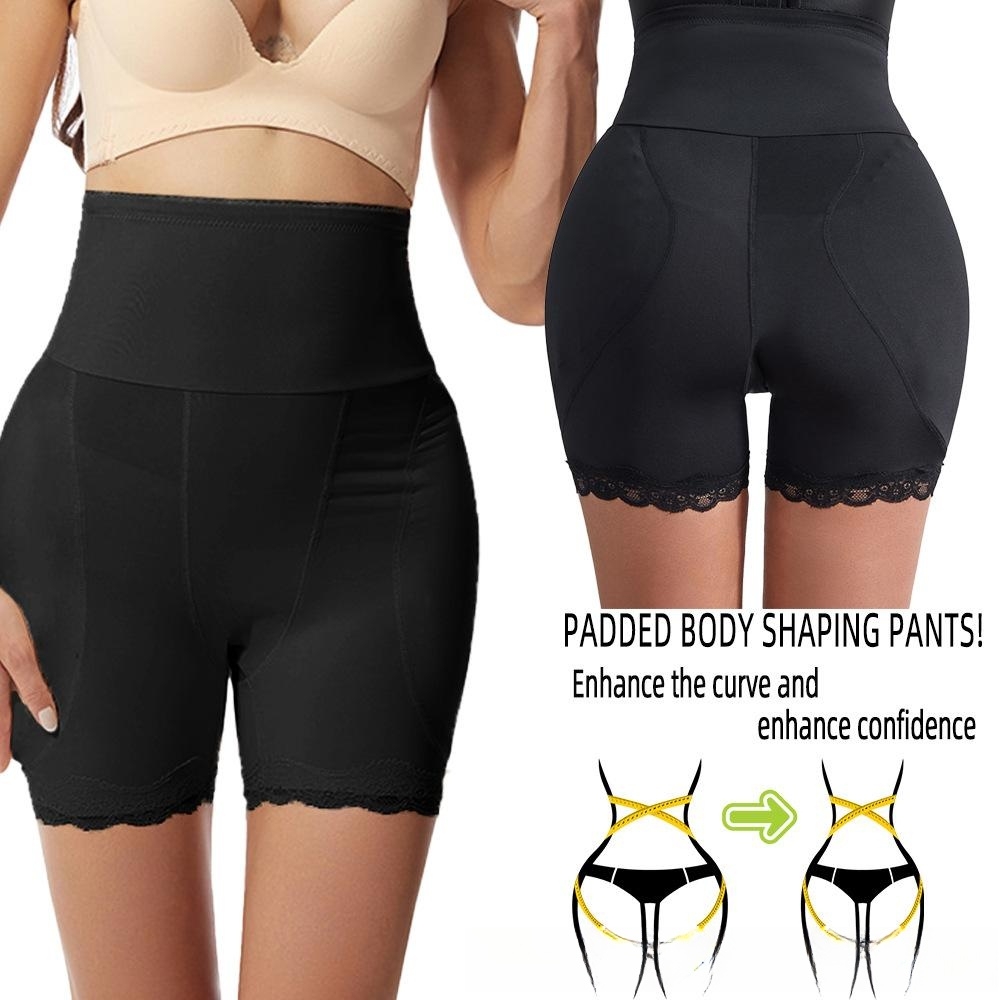 Plus-size high-waisted belly pants Fake butt pants Body pants full hips corset hip lift pants spongy cushion full hips