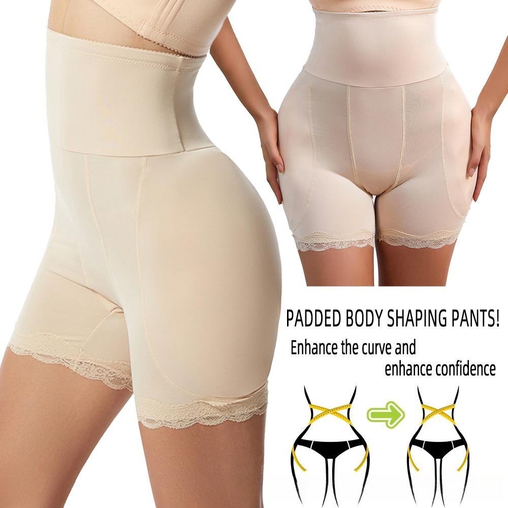 Plus-size high-waisted belly pants Fake butt pants Body pants full hips corset hip lift pants spongy cushion full hips