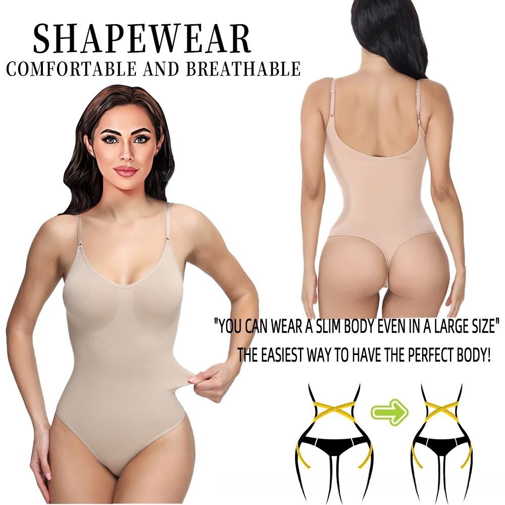 Backless Western style women's one-piece shapewear halter corset beauty back belly breasted one-piece triangle thong