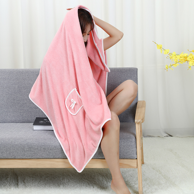 1 piece, high-density coral velvet soft skin can wear a slip bath skirt changing bath towel bathrobe beach towel