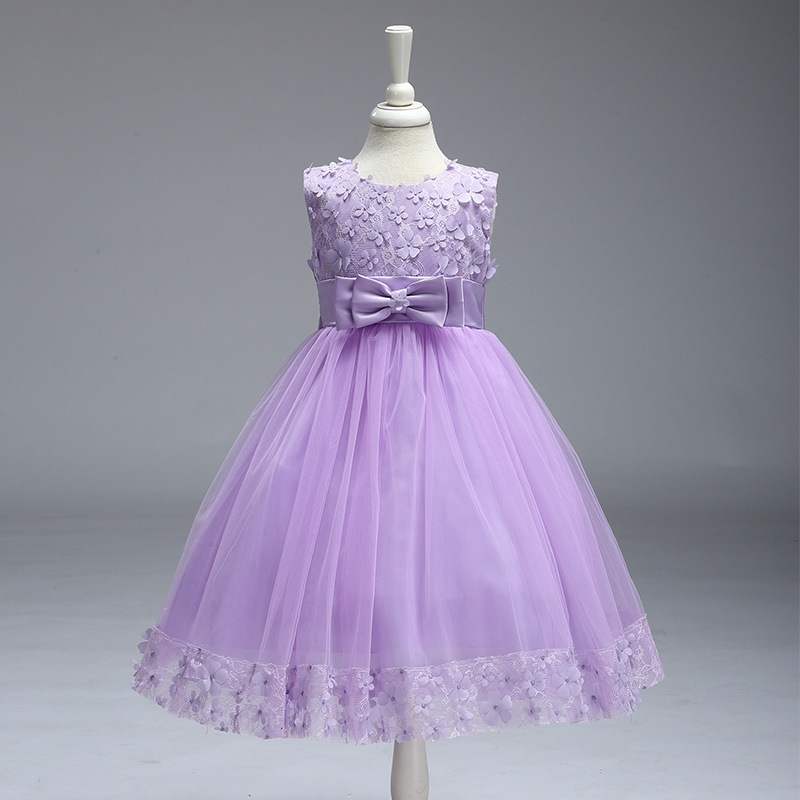 Holiday Big/Little Girl Flower Lace A-line Wedding Party Dress Children's Gala Birthday formal dress