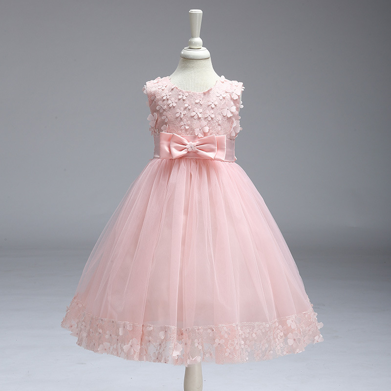Holiday Big/Little Girl Flower Lace A-line Wedding Party Dress Children's Gala Birthday formal dress