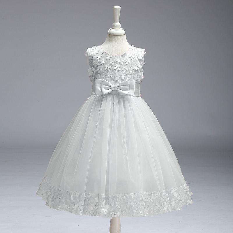 Holiday Big/Little Girl Flower Lace A-line Wedding Party Dress Children's Gala Birthday formal dress
