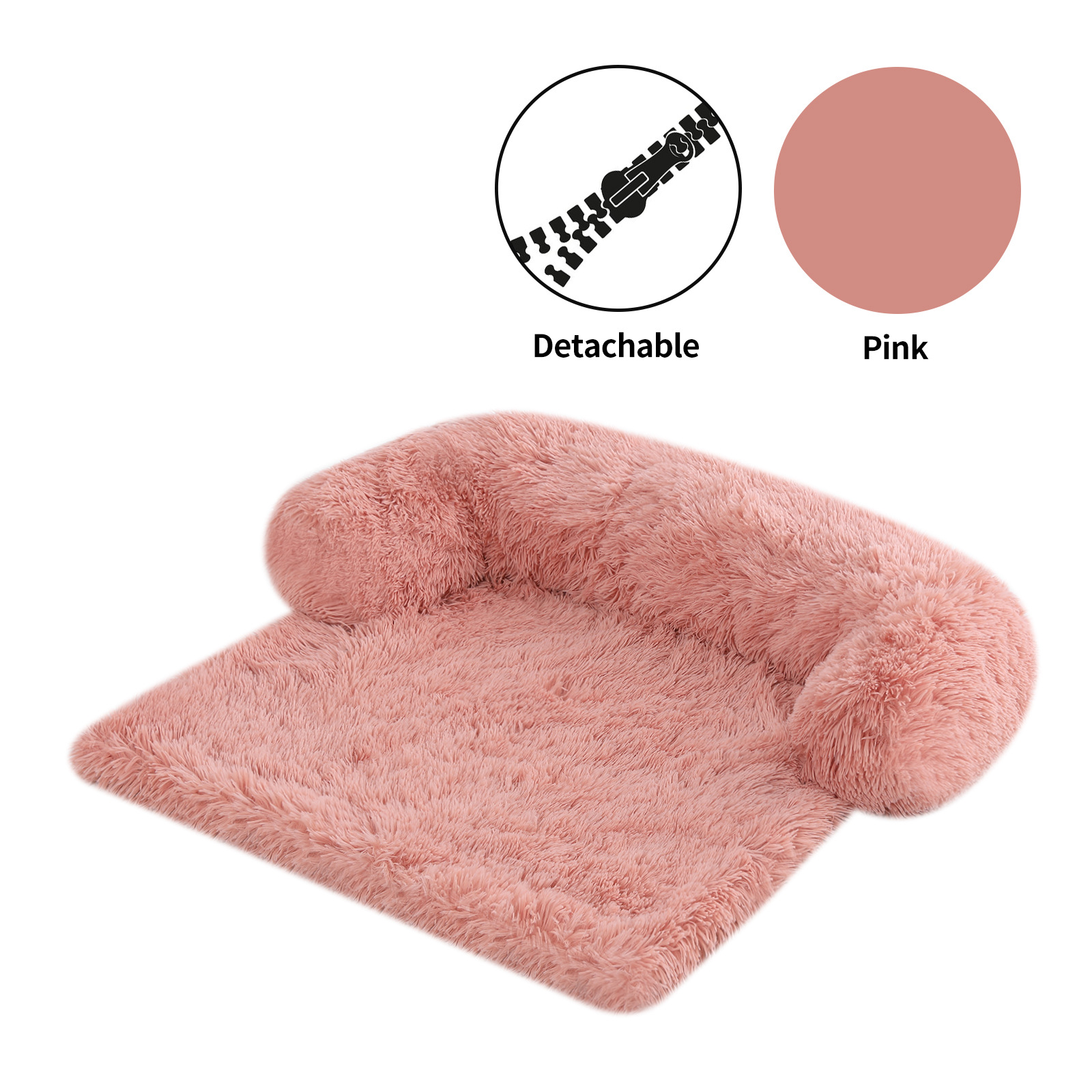 Large, medium and small dog long plush sofa cushion can be disassembled and washed dog cushion