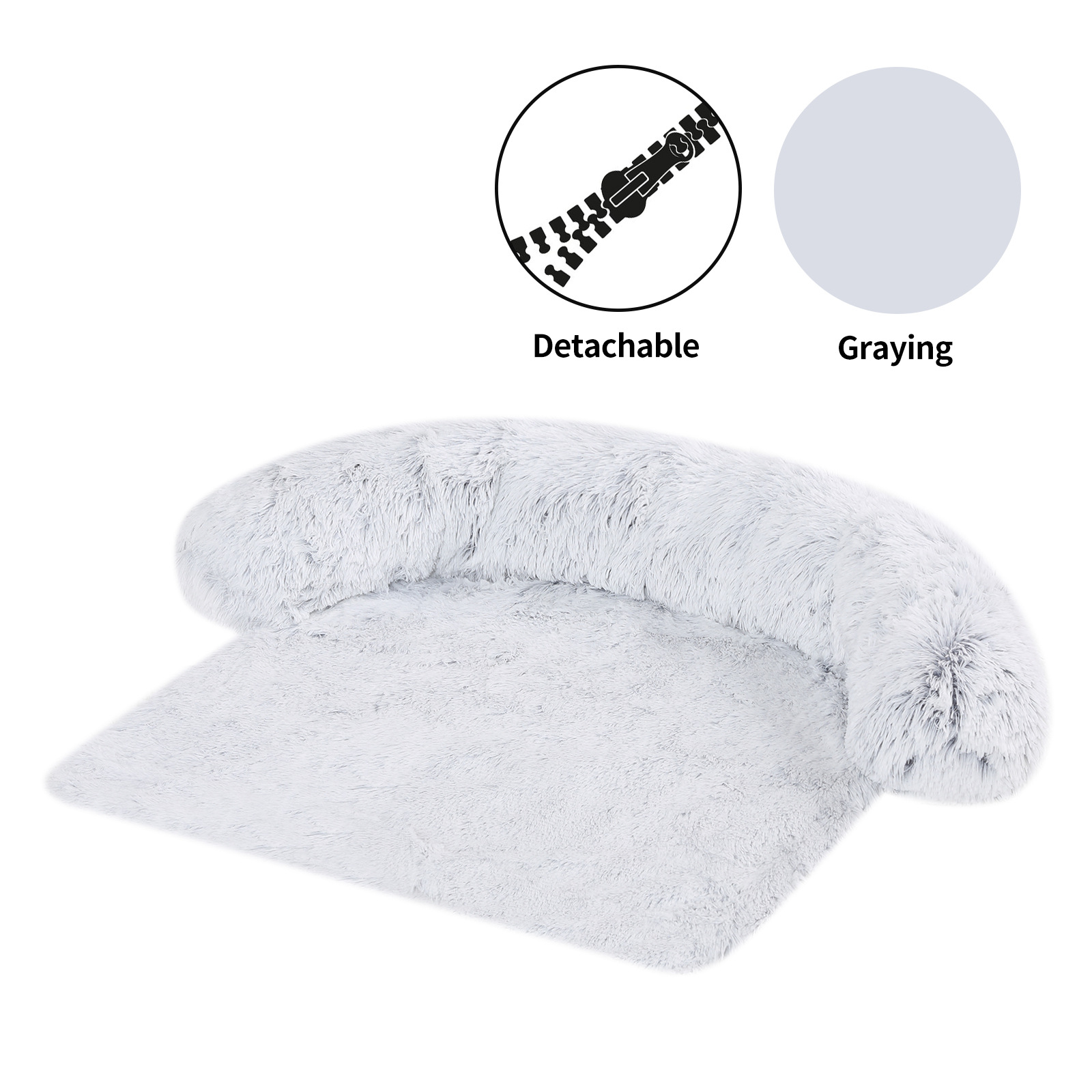 Large, medium and small dog long plush sofa cushion can be disassembled and washed dog cushion