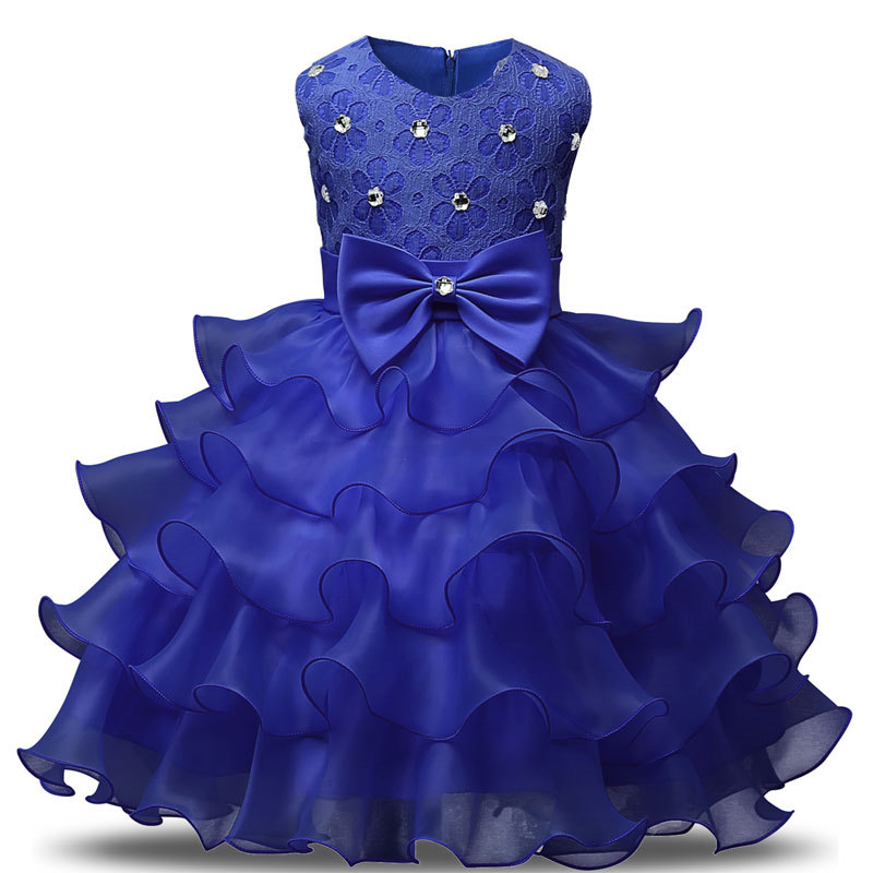 Summer hot girls' dress Beaded Princess Children's Evening Dress Ruffled lace party tulle