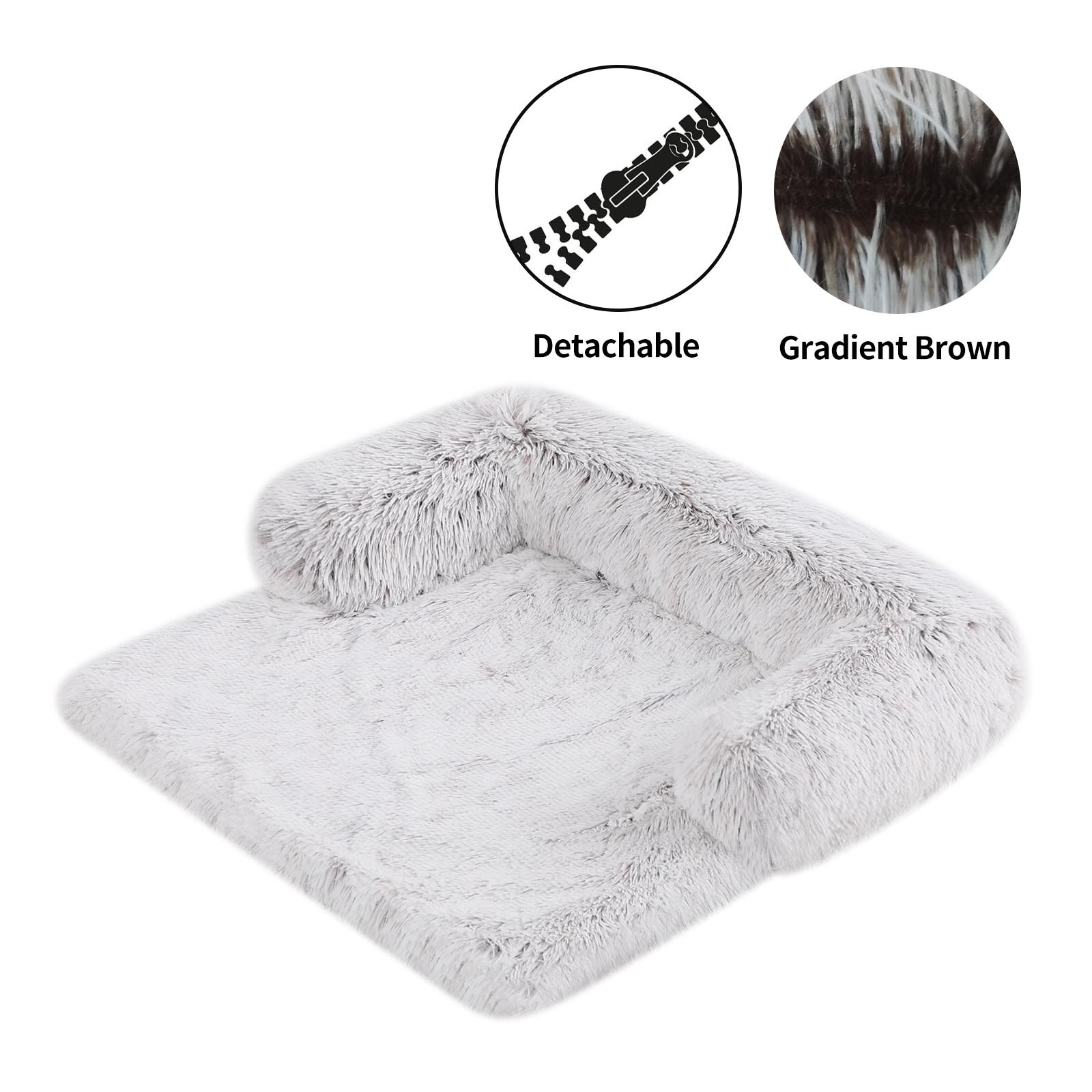 Large, medium and small dog long plush sofa cushion can be disassembled and washed dog cushion