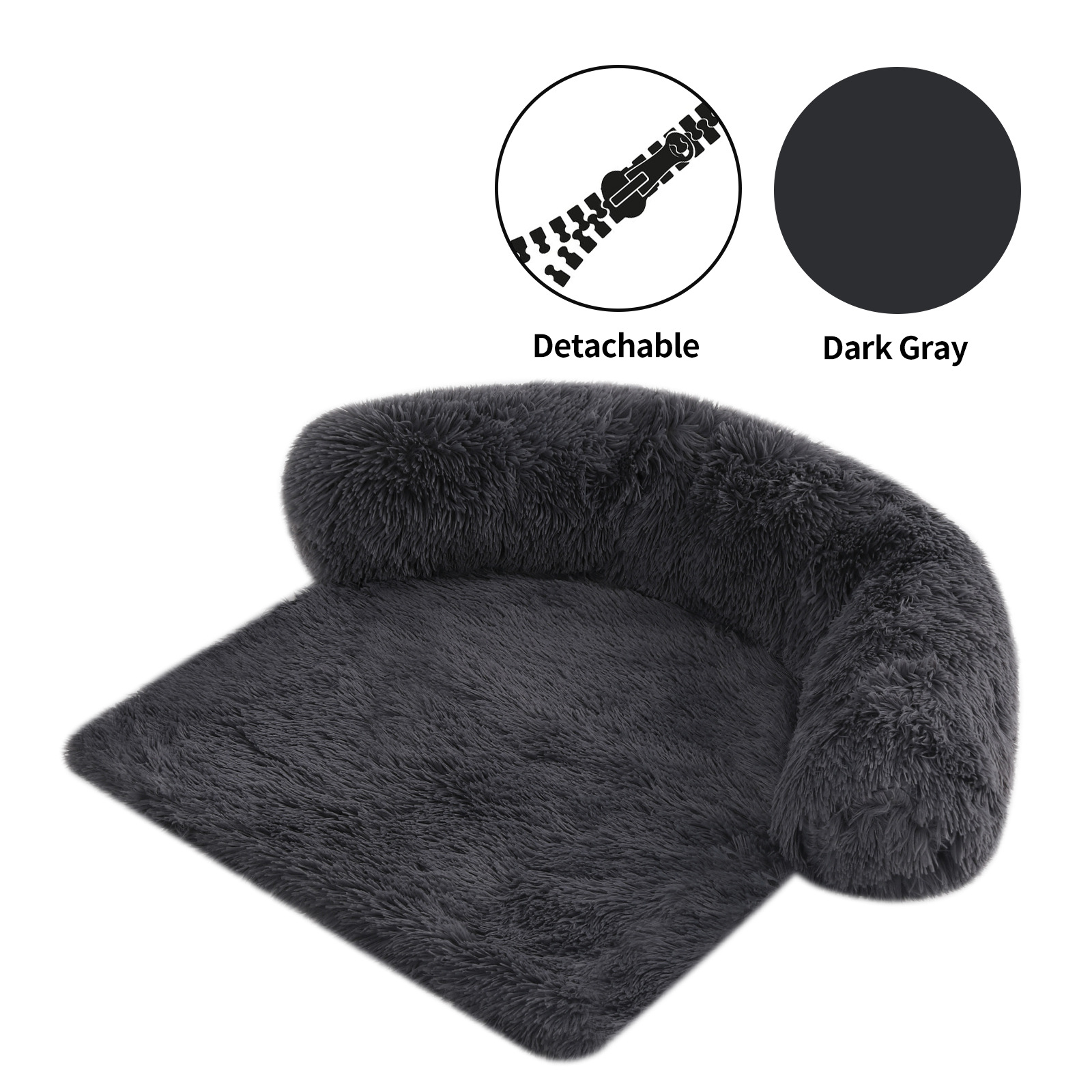 Large, medium and small dog long plush sofa cushion can be disassembled and washed dog cushion