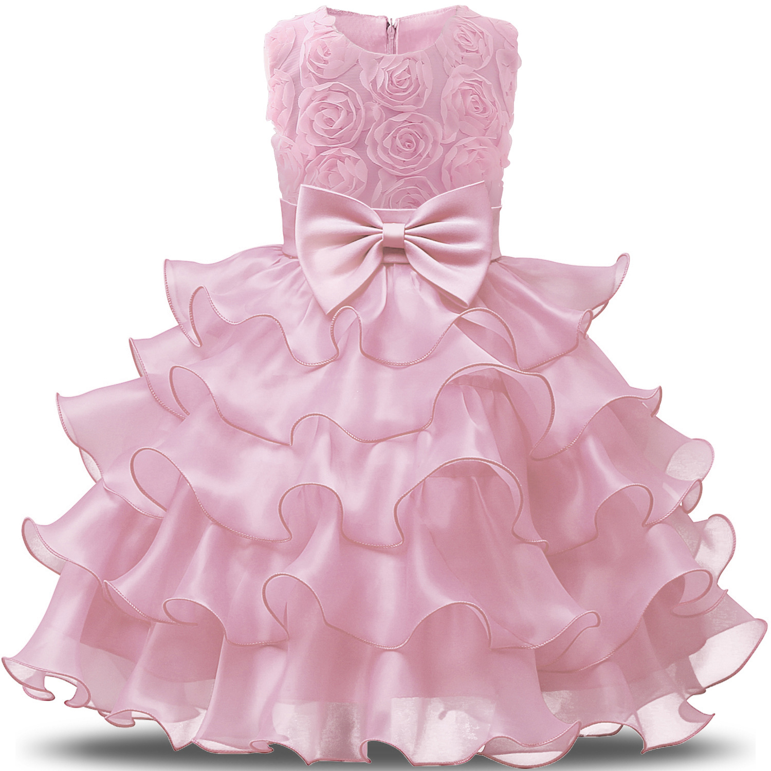 Hot three-dimensional Rose Princess dress multi-layer mesh pompadour skirt Flower child dress lace tutu