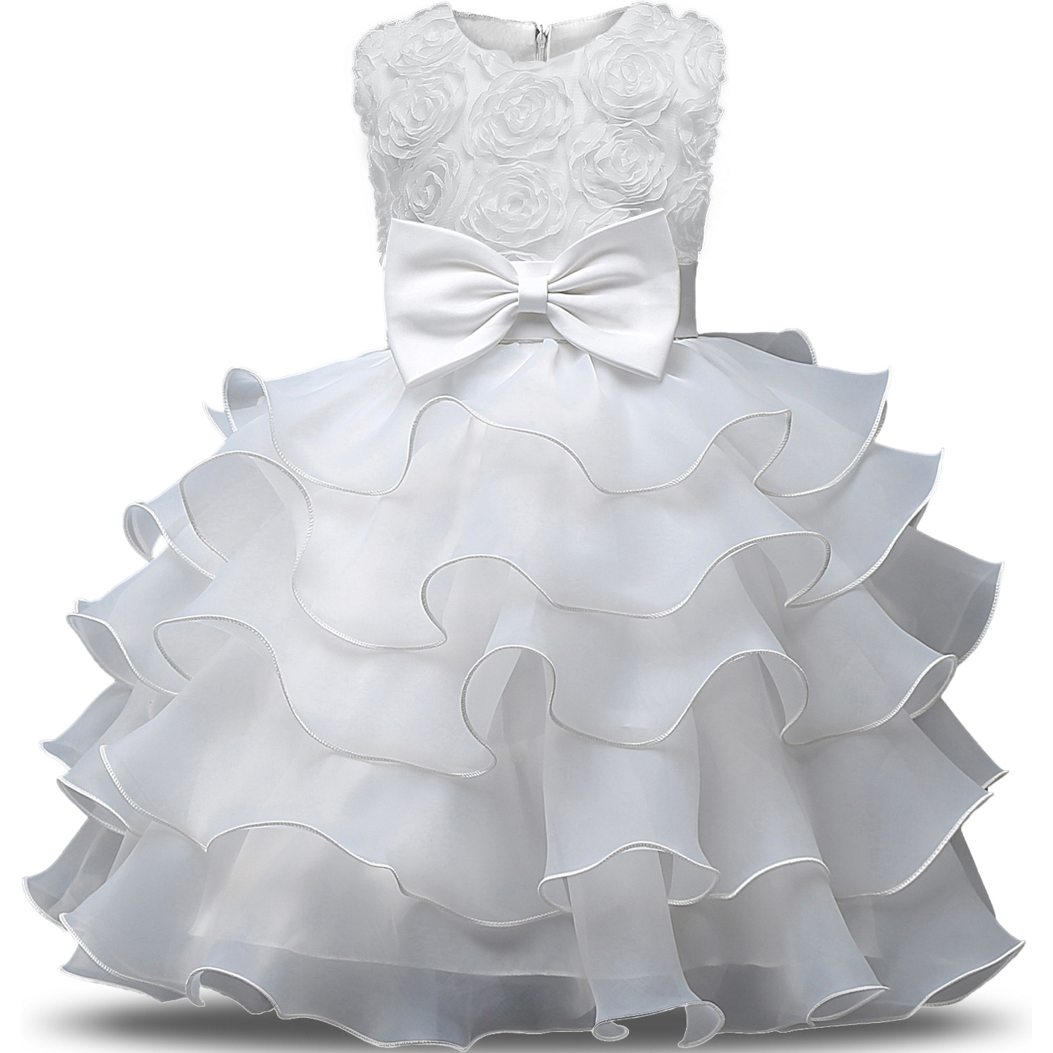 Hot three-dimensional Rose Princess dress multi-layer mesh pompadour skirt Flower child dress lace tutu