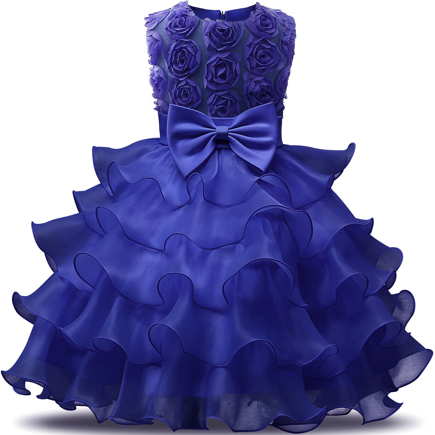 Hot three-dimensional Rose Princess dress multi-layer mesh pompadour skirt Flower child dress lace tutu